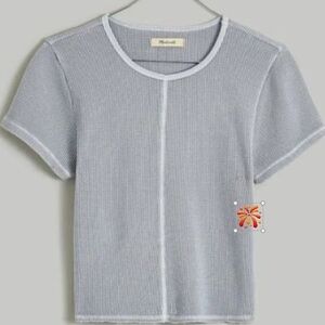 Madewell Light Gray Ribbed Short Sleeve Tee